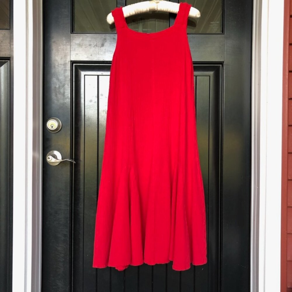 Abaca textured coral/red dress, size S
